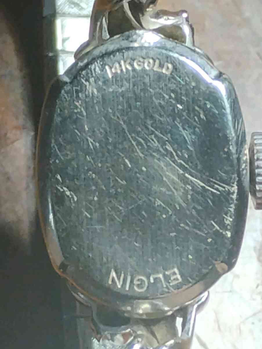 vintage Lady Elgin 14k White Gold Diamond Watch - Irving, Texas - FleaMarketBay