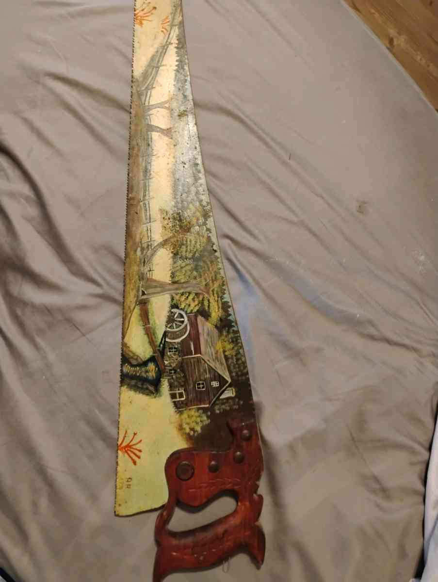 1990 AH Antique Hand Painted Saw