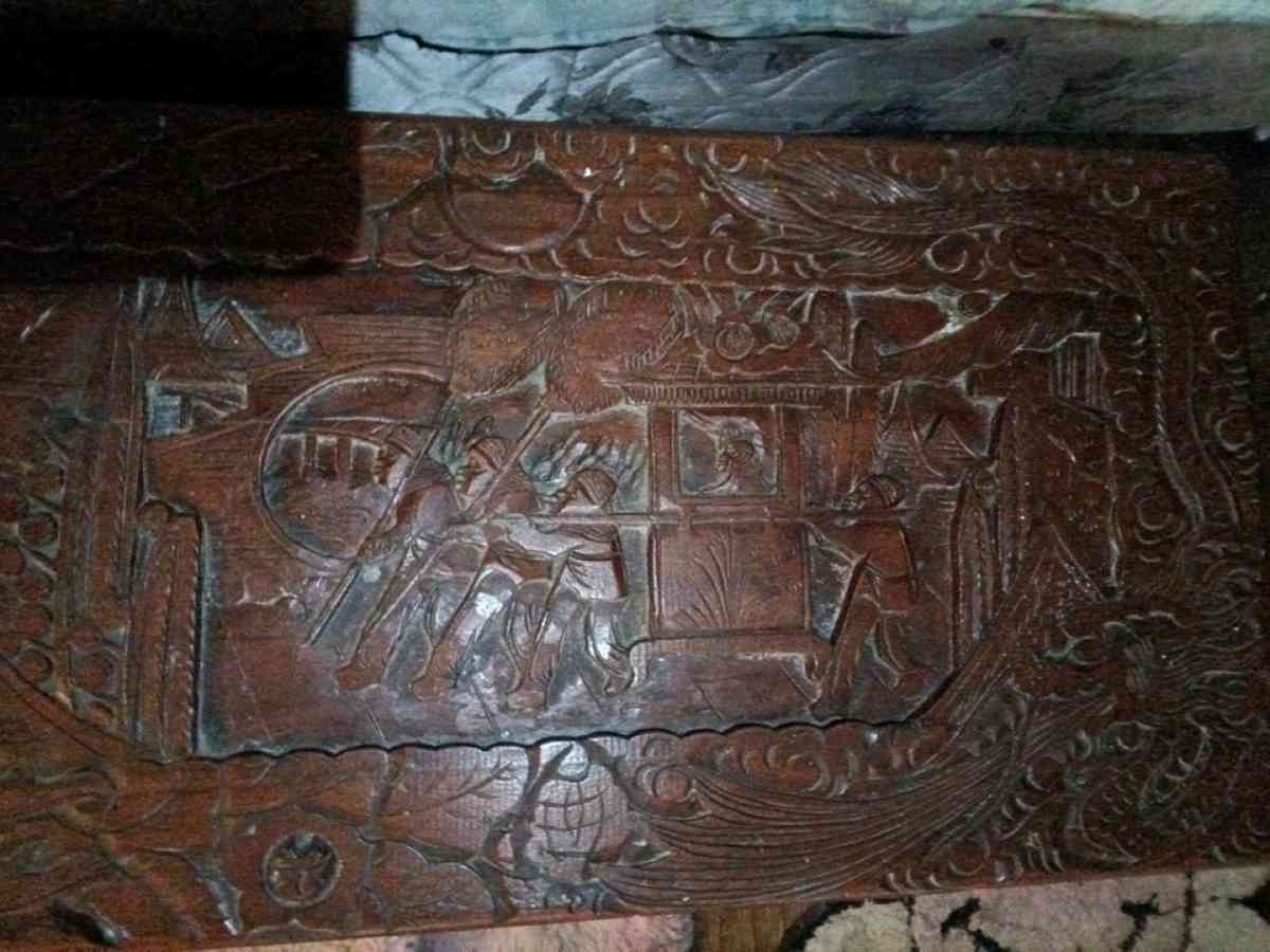 1920s Chinese hand carved compreha wooden chest - Calhoun City, Mississippi - FleaMarketBay