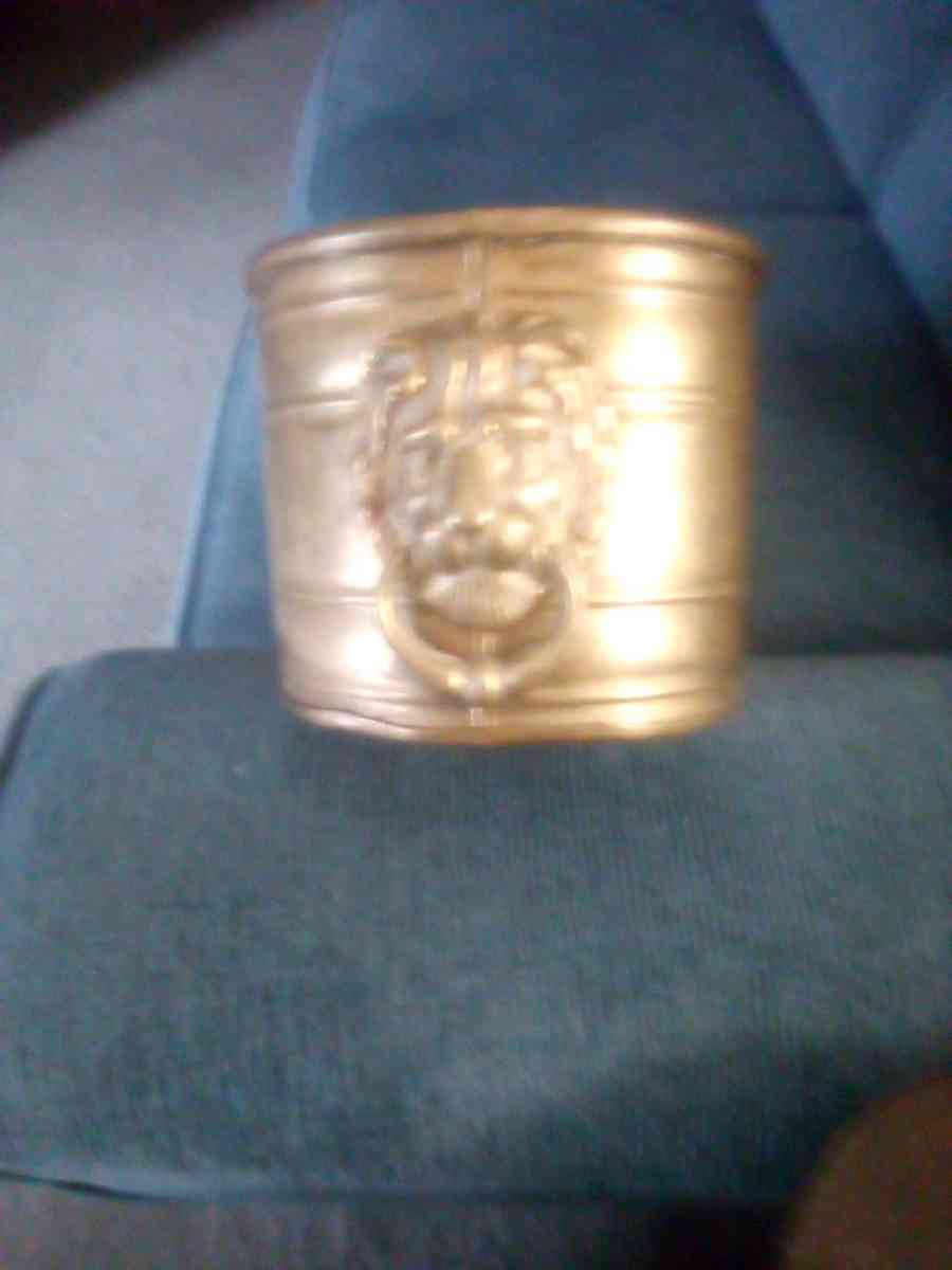 Antique brass planter