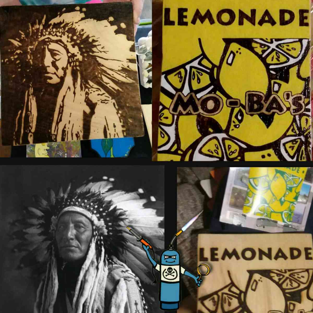 Custom Made Pyrography artwork Signs Portraits and more