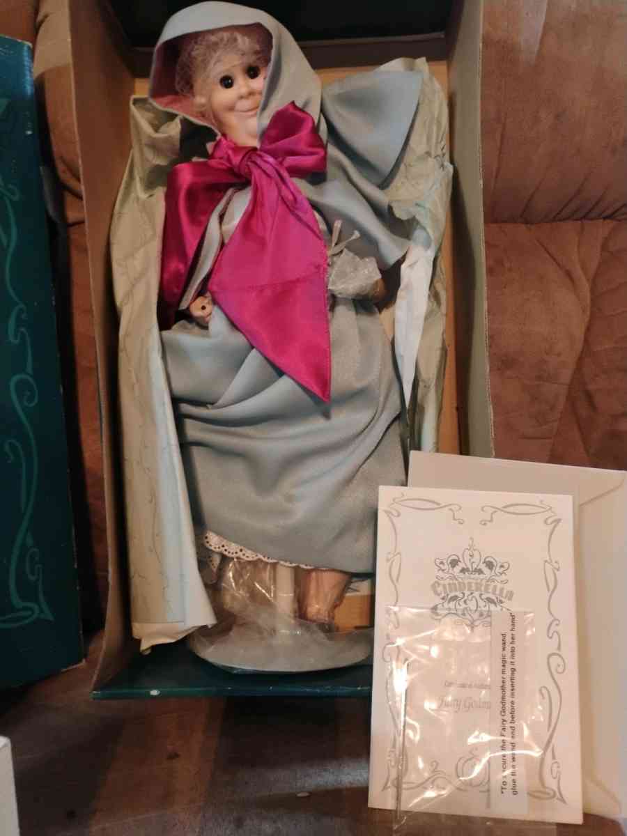 Disney Cinderella Fairy Godmother Porcelain Doll with wand