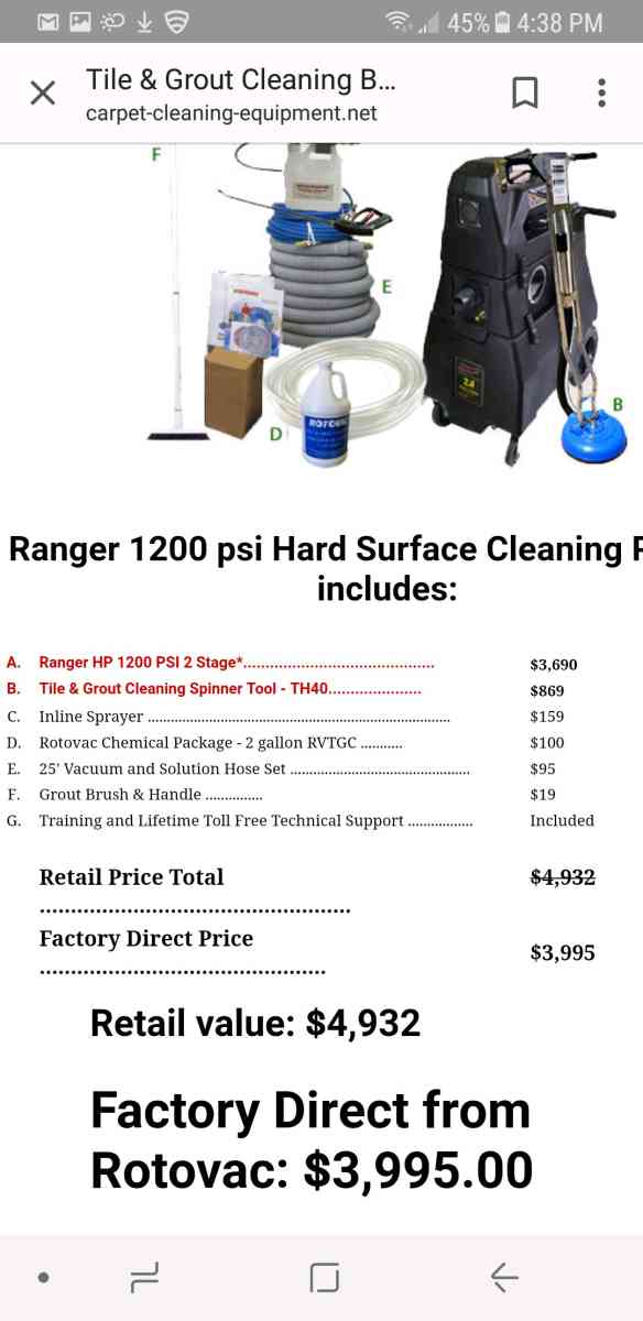 Tile grout carpet driveway cleaner