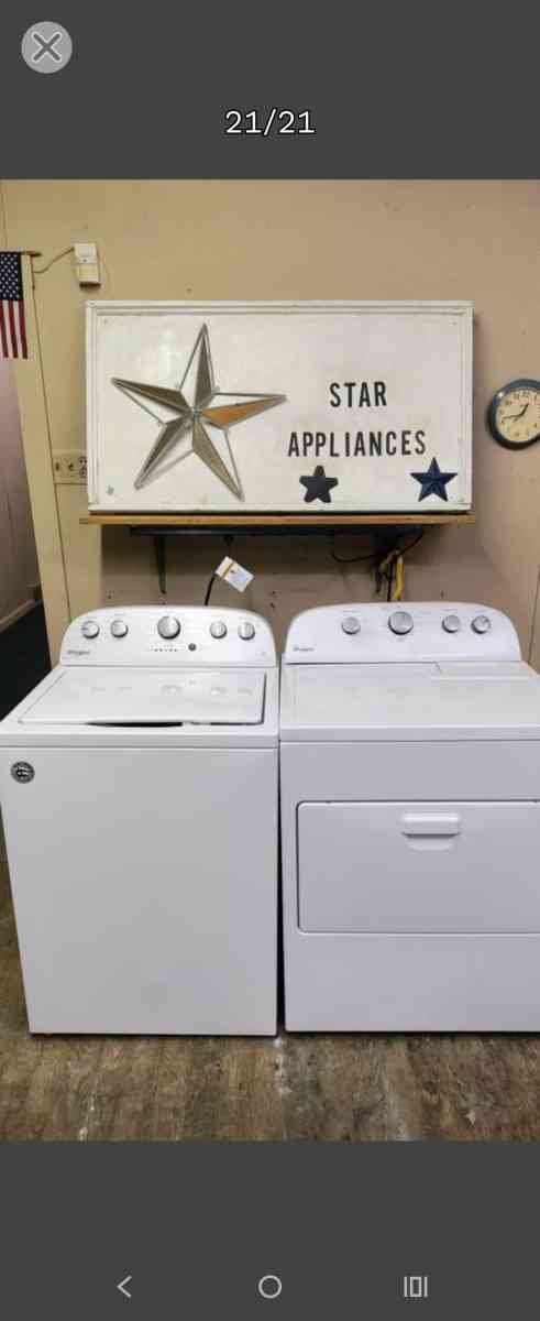 WHIRLPOOL WHITE TOPLOAD WASHER ELECTRIC DRYER SET - New Castle, Pennsylvania - FleaMarketBay
