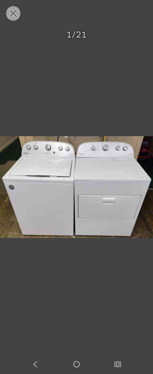 WHIRLPOOL WHITE TOPLOAD WASHER ELECTRIC DRYER SET - New Castle, Pennsylvania - FleaMarketBay