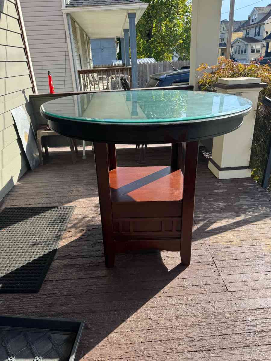 wooden high top table