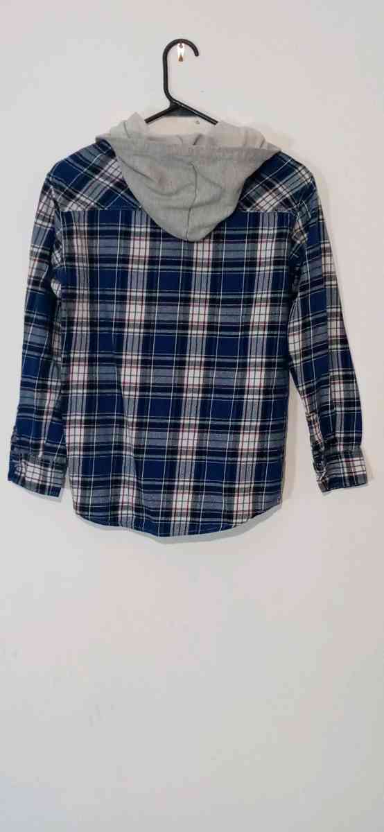 Youth Long Sleeve Button Down Shirt Hooded