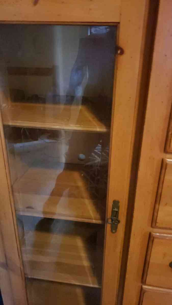 Ducks Unlimited Tall Dresser with glass shelves on each side