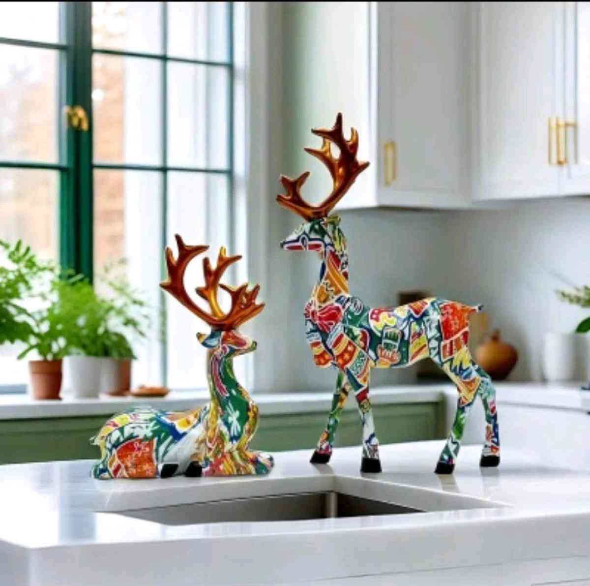 Set of Colorful Reindeer in Palm Bay, Florida