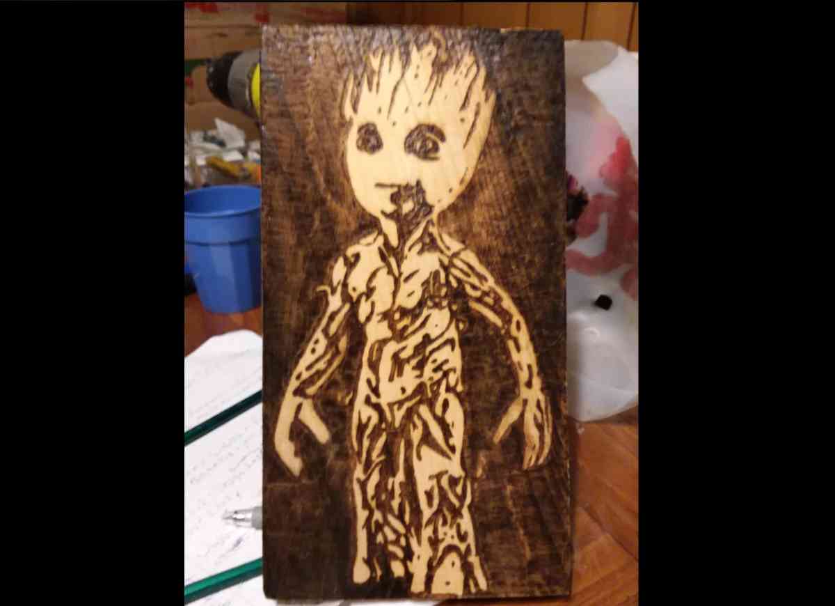 i am Groot pyrography