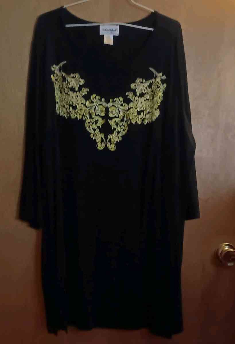 Black with gold design tunic
