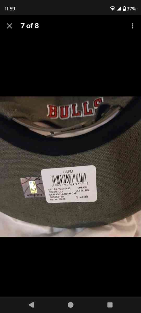 Ultra Game Chicago Bulls Snapback Hat Cap Olive Green NWT