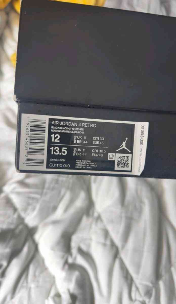 Jordan 4 retro black cats size 12 new