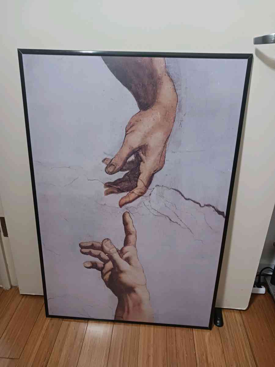 Creation of Adam Large Framed Print with Plastic Cover - Bronx, New York - FleaMarketBay
