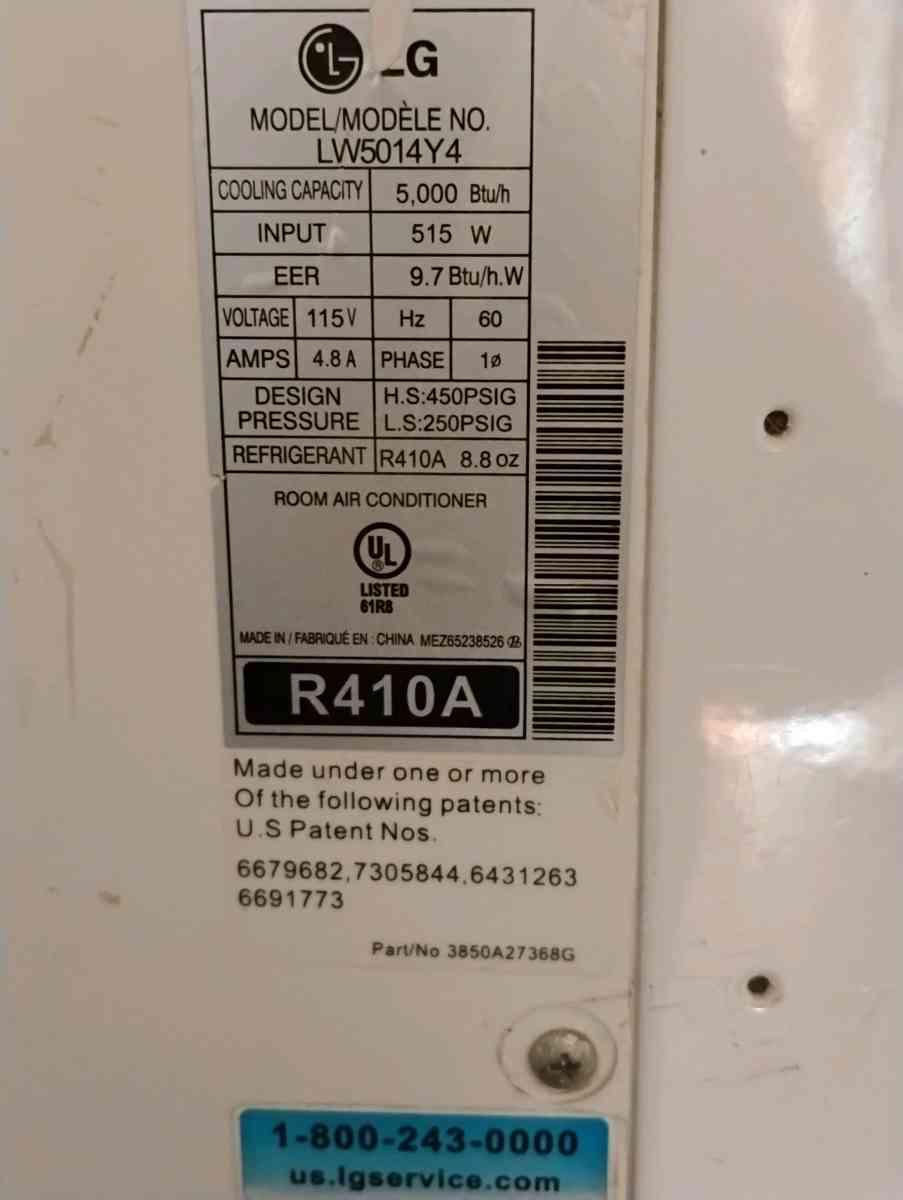 Air conditioniner LG model LW5014Y475 OBO
