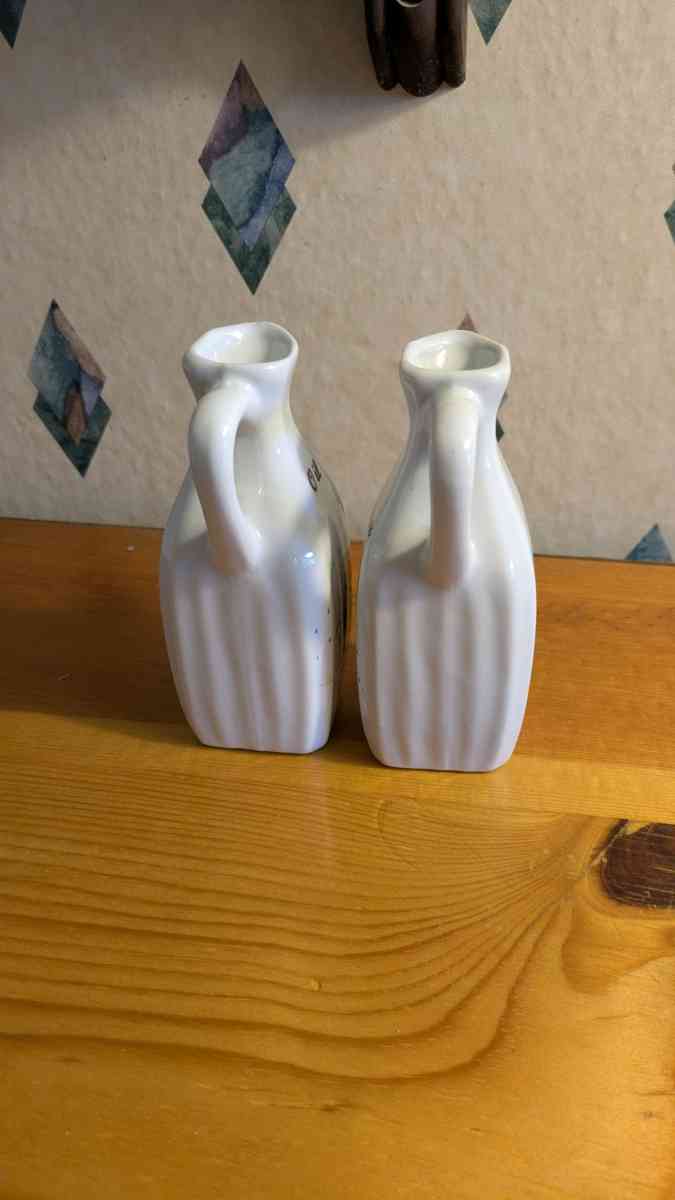 Vintage Oil and Vinegar Cruet Set with White Geese