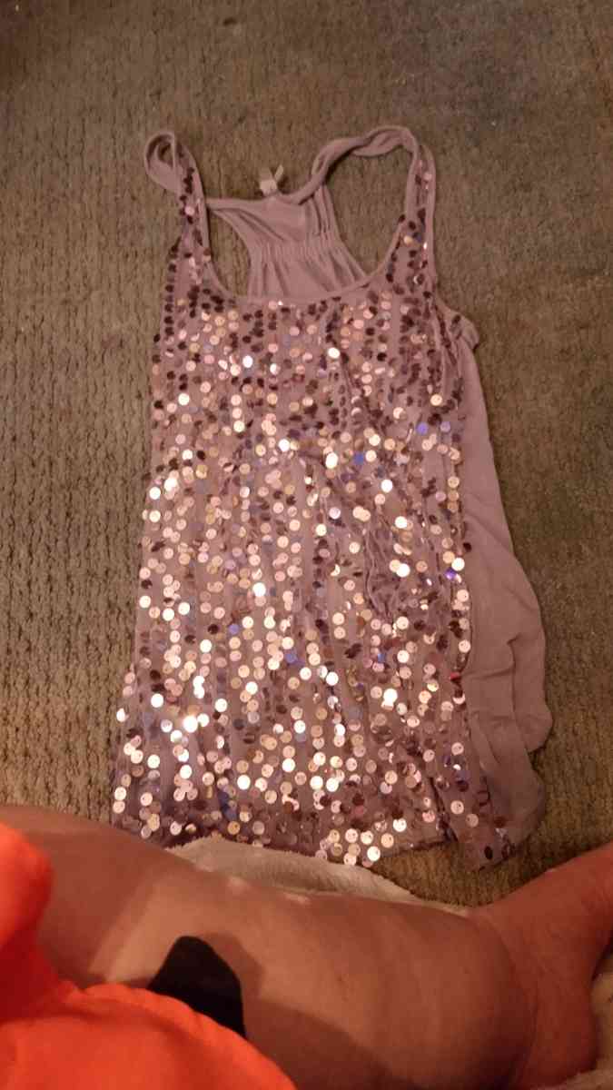 size small vanity sequin tank top