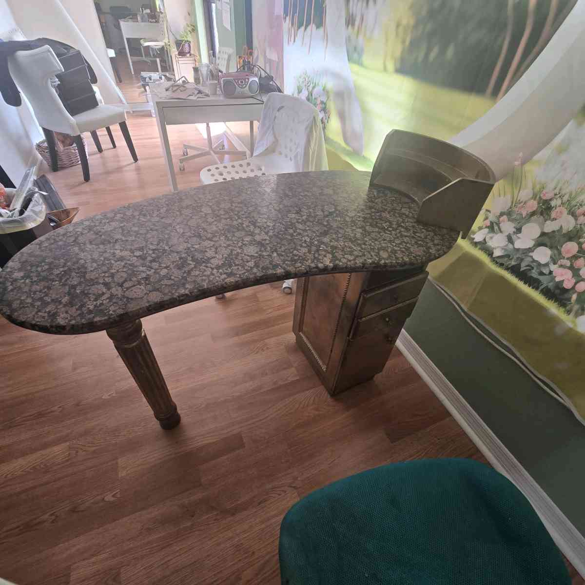 marble top nail table