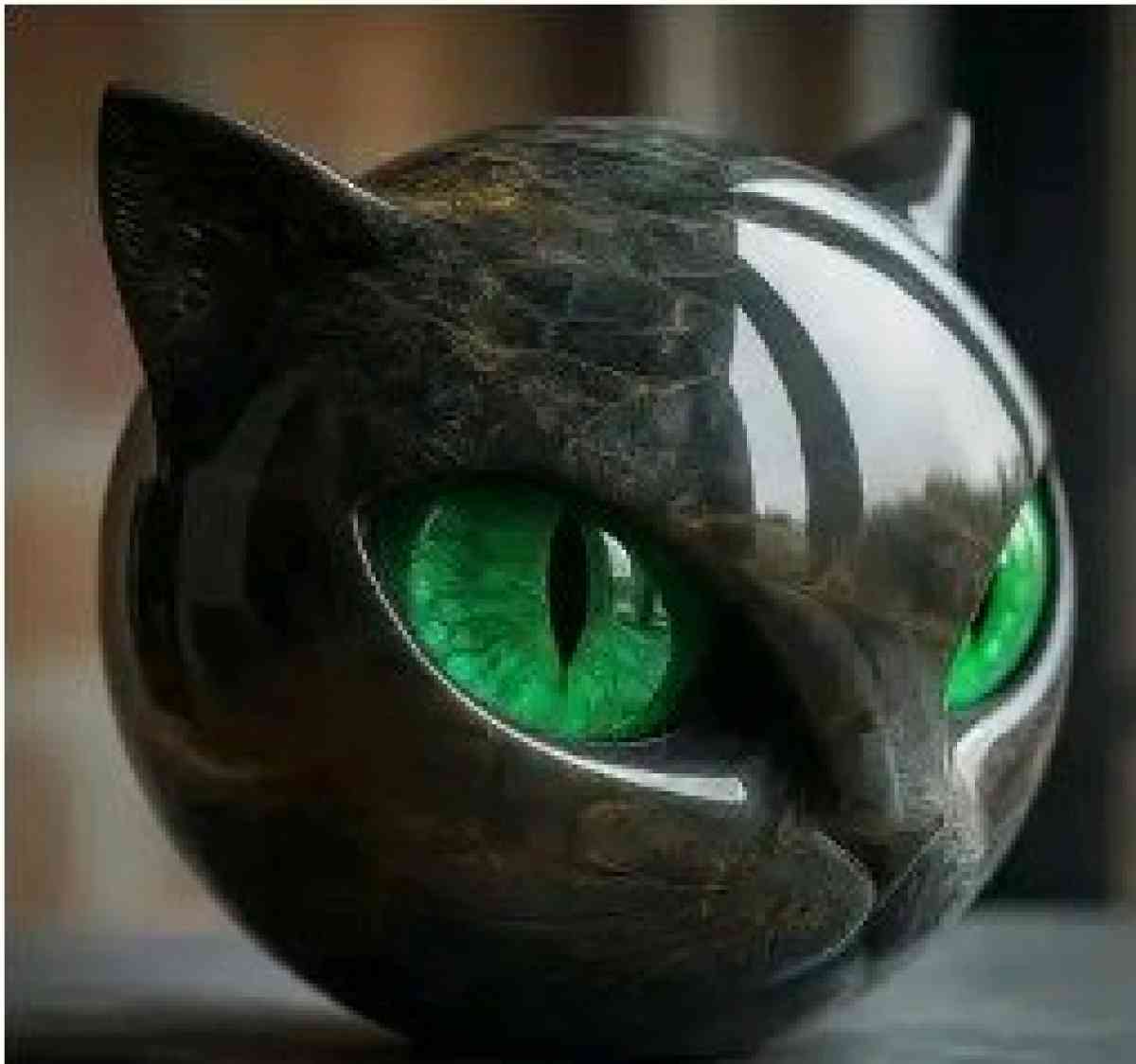Black Resin Cat Sculpture