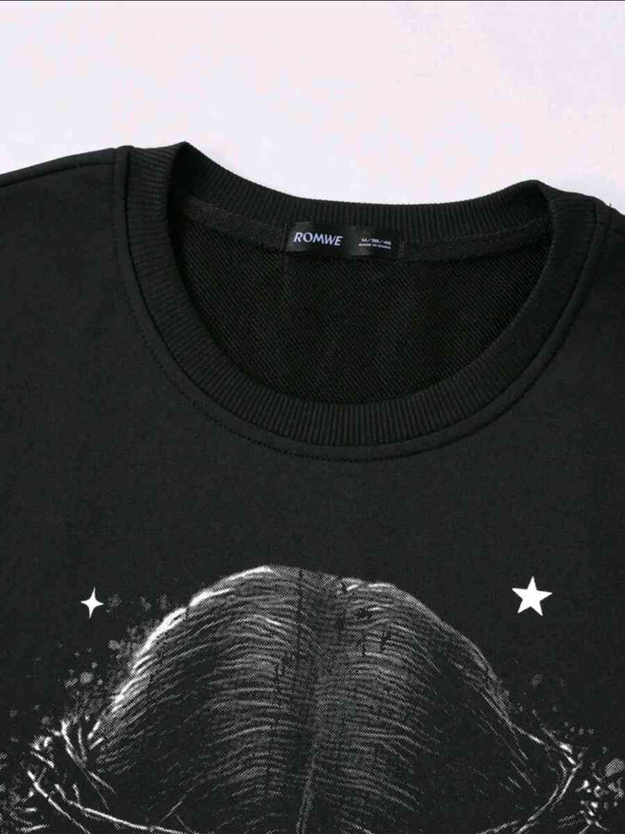 ROMWE MEN Mens Gothic Jesus Loose