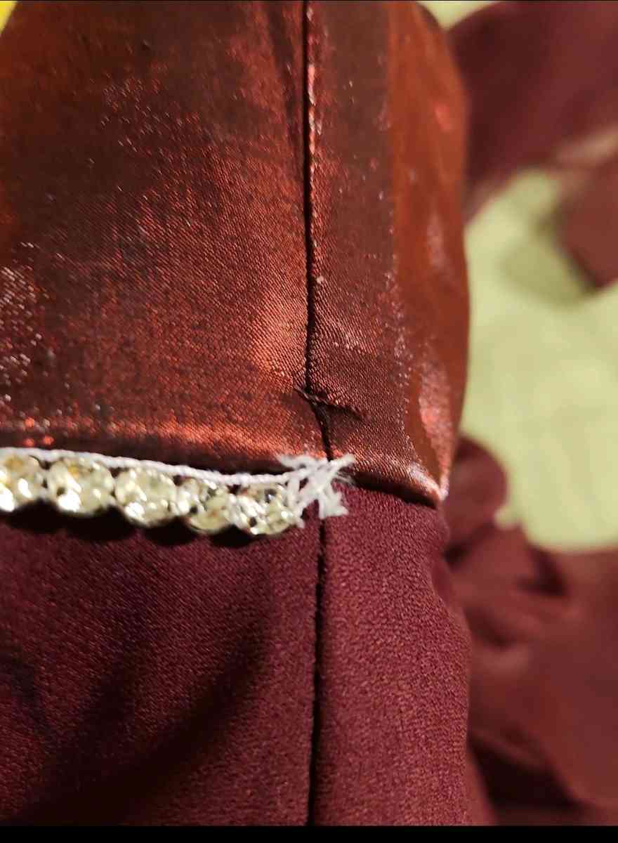 Chic Burgundy Maxi Dress with diamond details