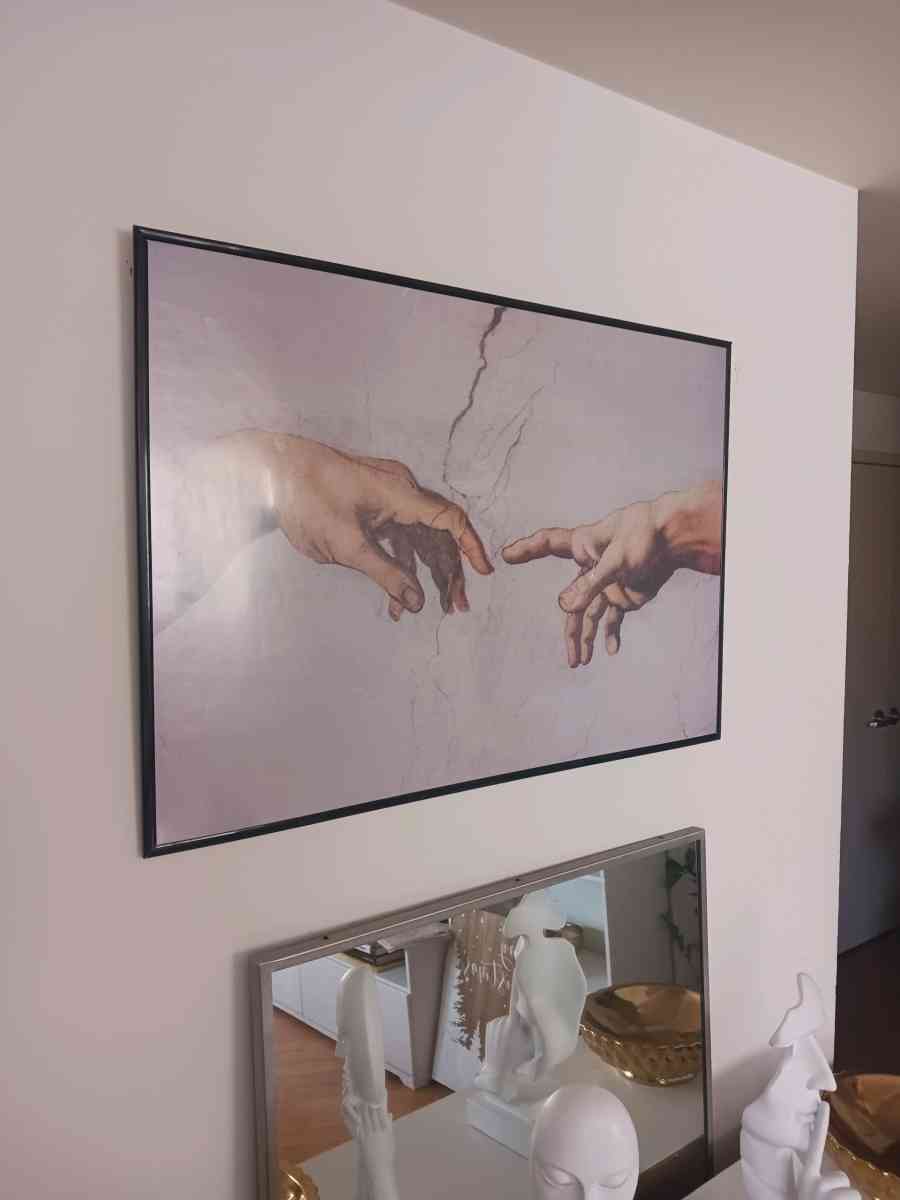 Creation of Adam Large Framed Print with Plastic Cover - Bronx, New York - FleaMarketBay
