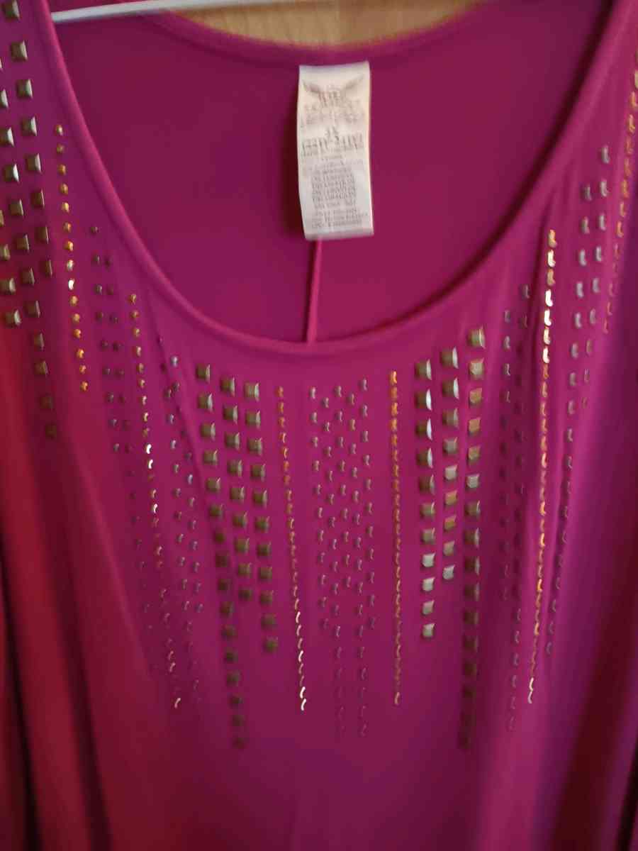 Burgundy Tunic with jeweled design