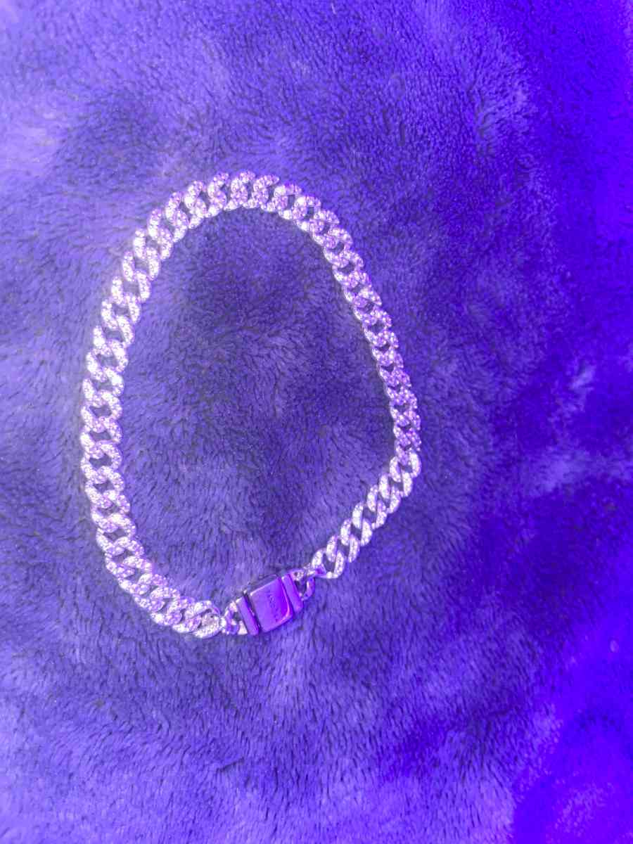 Pav Cuban Chain Bracelet Sterling silver