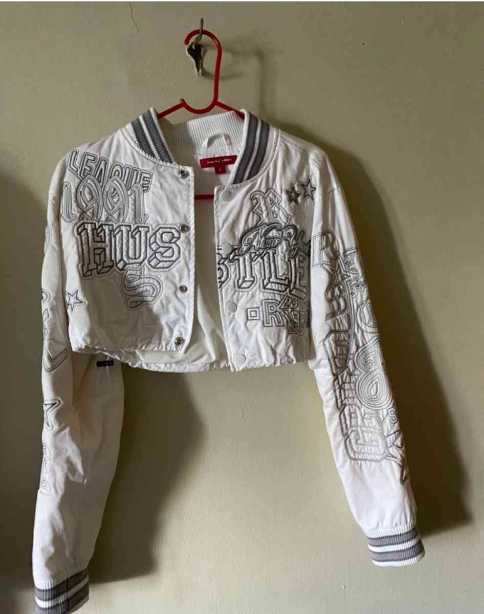 red hustle crop jacket