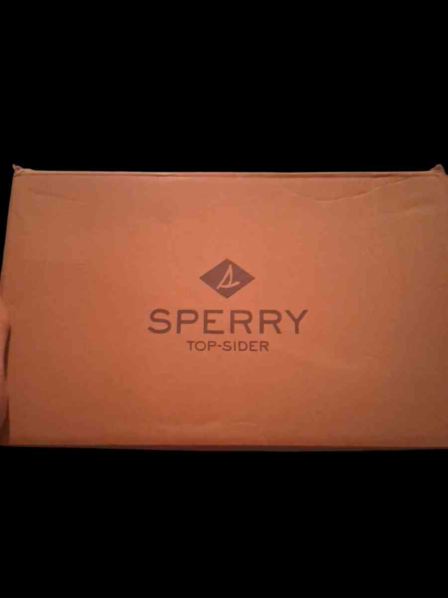 mens Sperry top sider boat shoes grey and black new in box