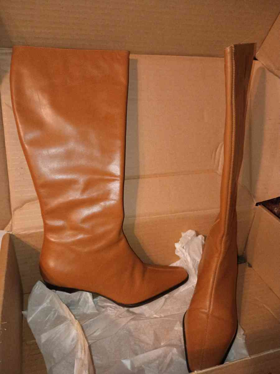 womens vintage leather knee high boots