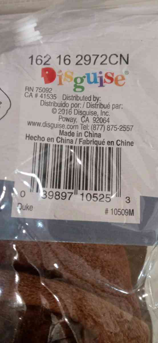 3T Halloween Costume Duke