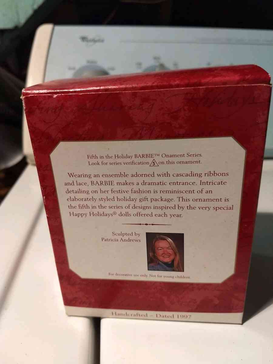 Red and white Barbie ornament - Gary, Indiana - FleaMarketBay