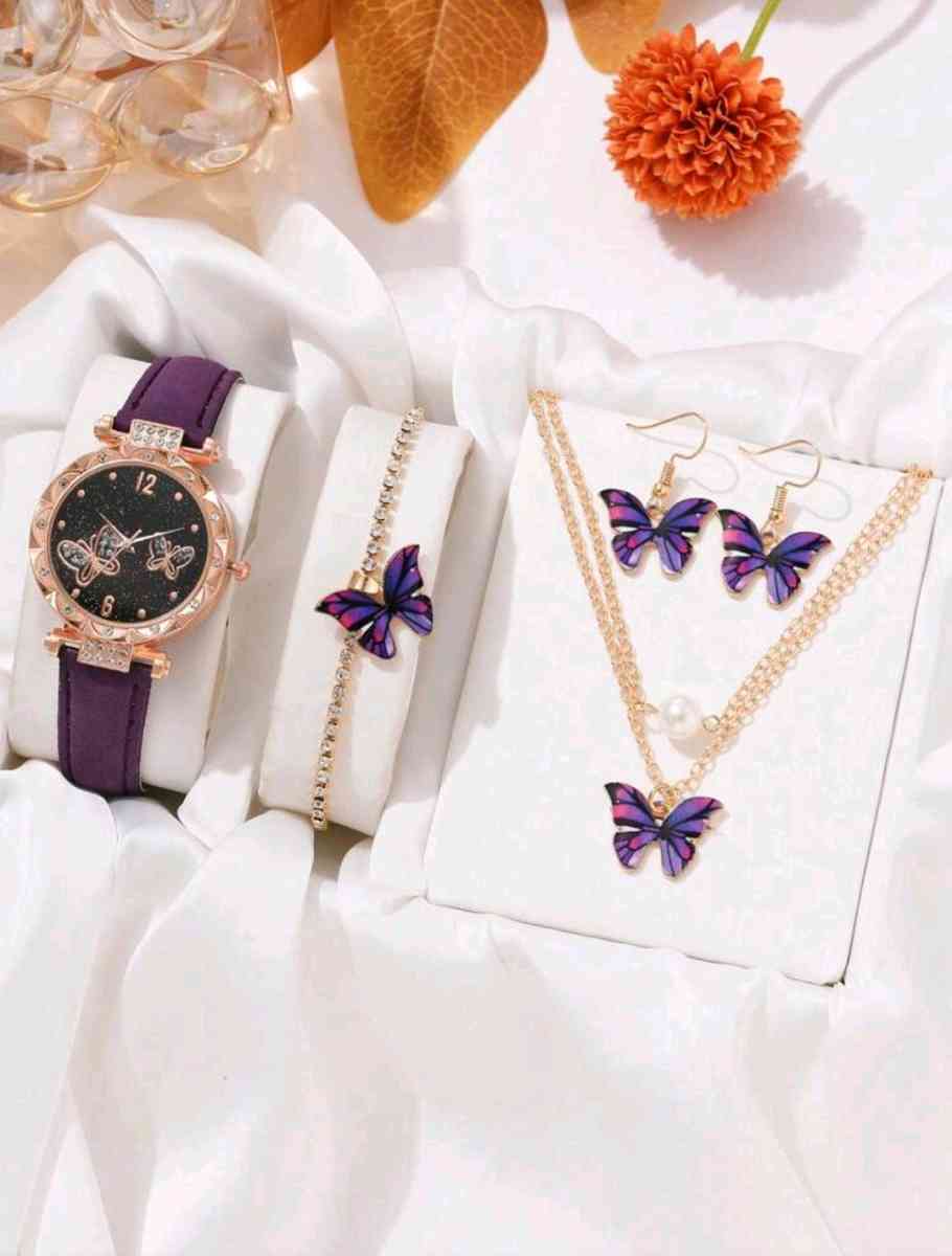 purple butterfly jewelry set - Minden, Louisiana - FleaMarketBay