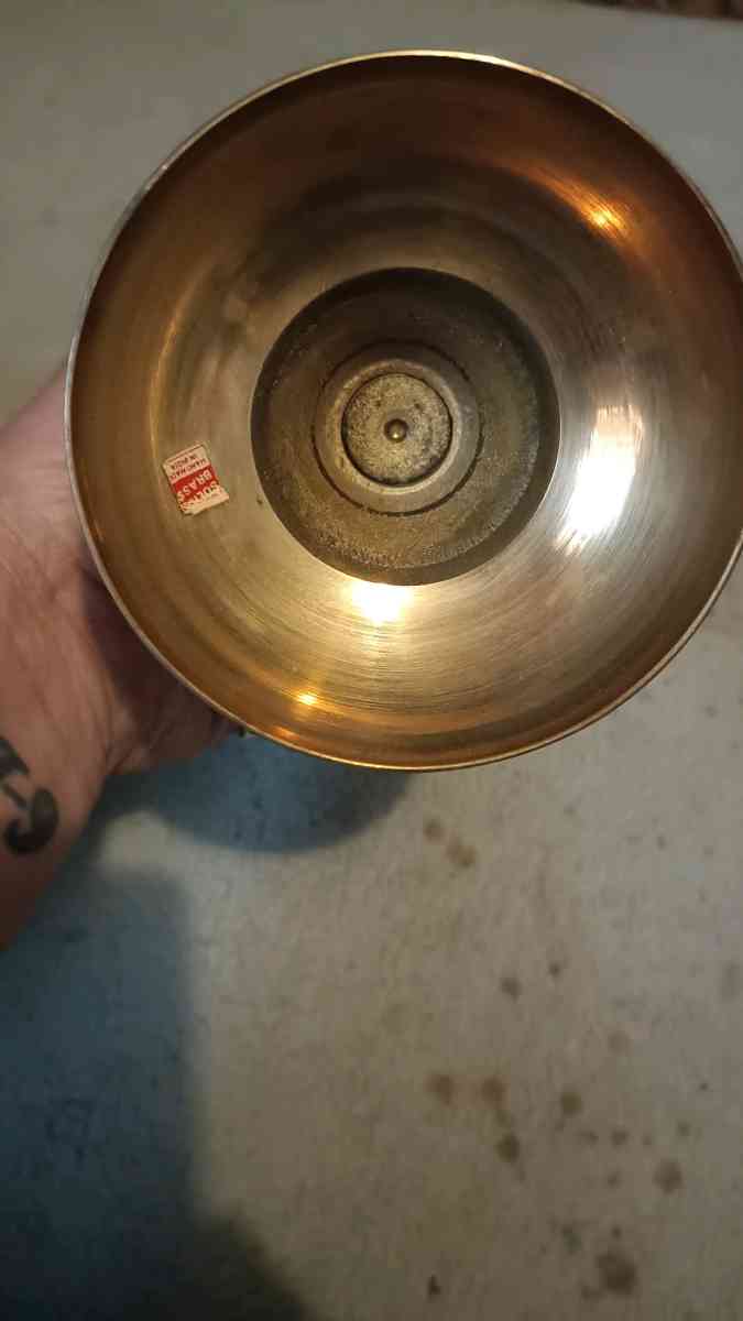 brass hand painted vase - Asheville, North Carolina - FleaMarketBay