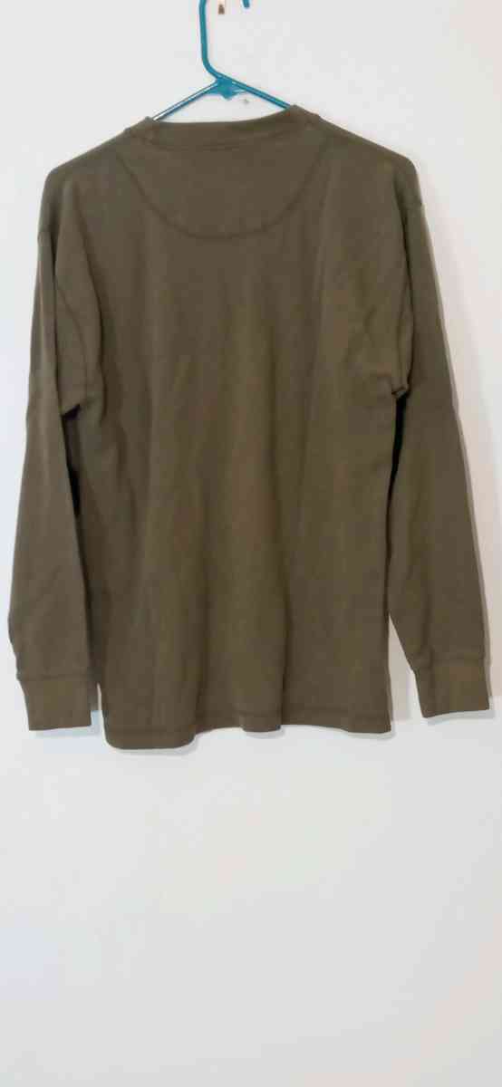 Mens Long Sleeve Waffle Print Dress Shirt Medium