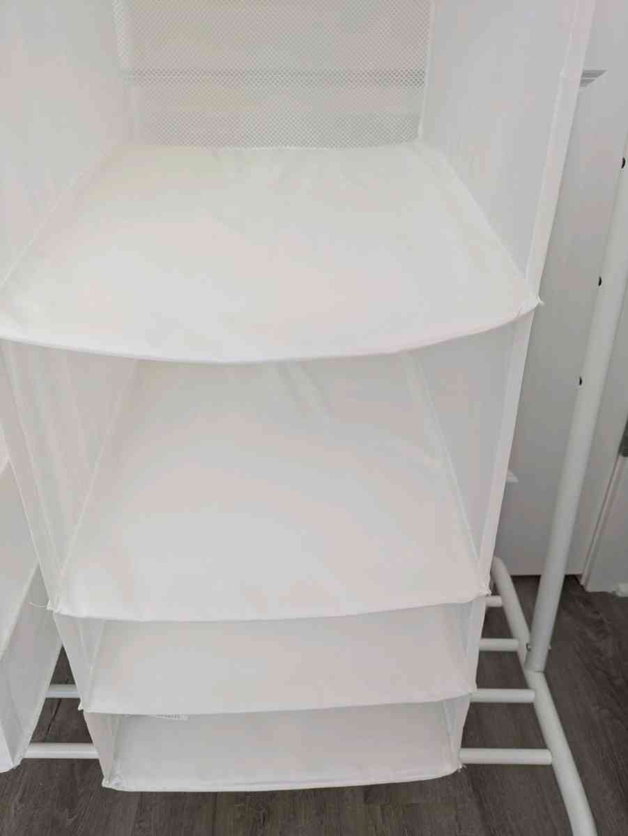 IKEA RIGGA Clothes Rack and 2 SKUBB Organizers
