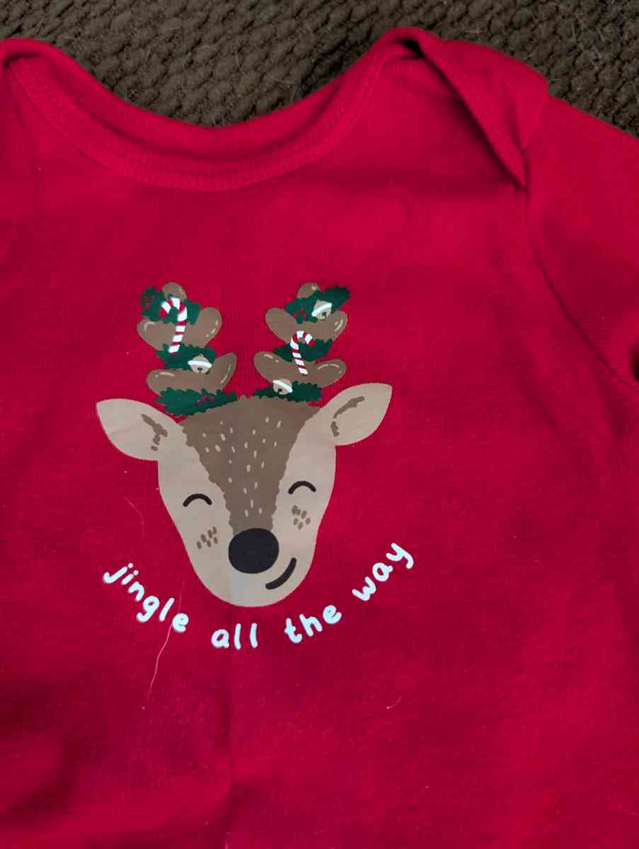Baby Christmas reindeer long sleeve onesie
