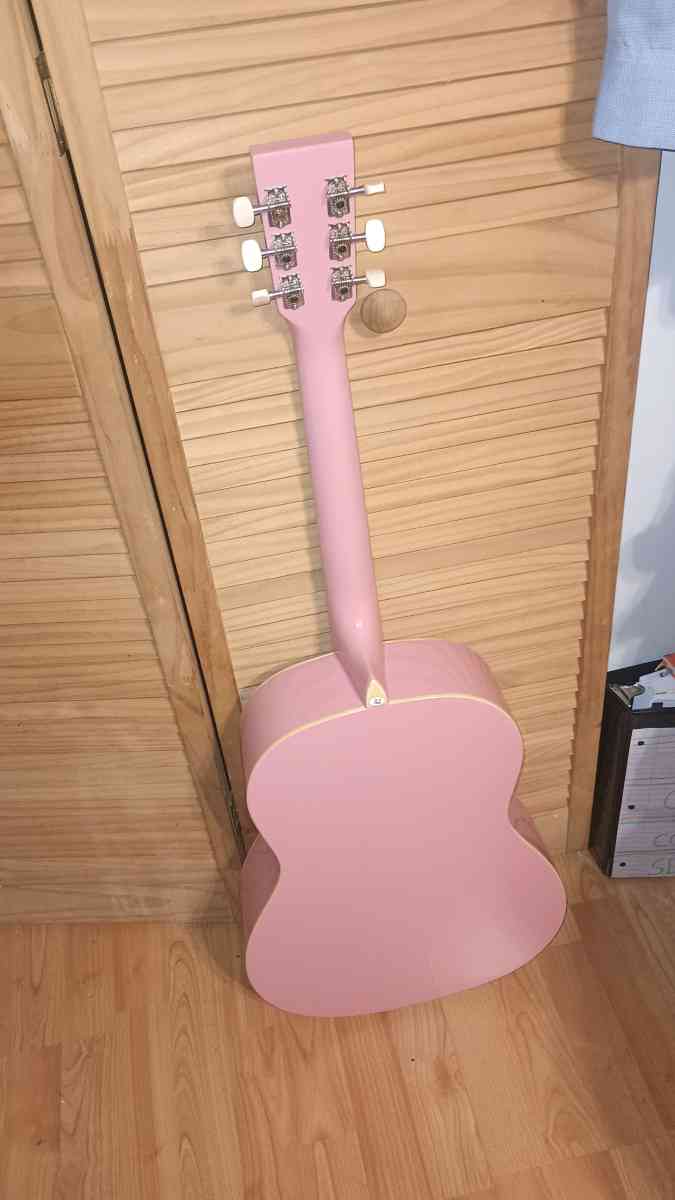 Pink Guitar with Case and Tools