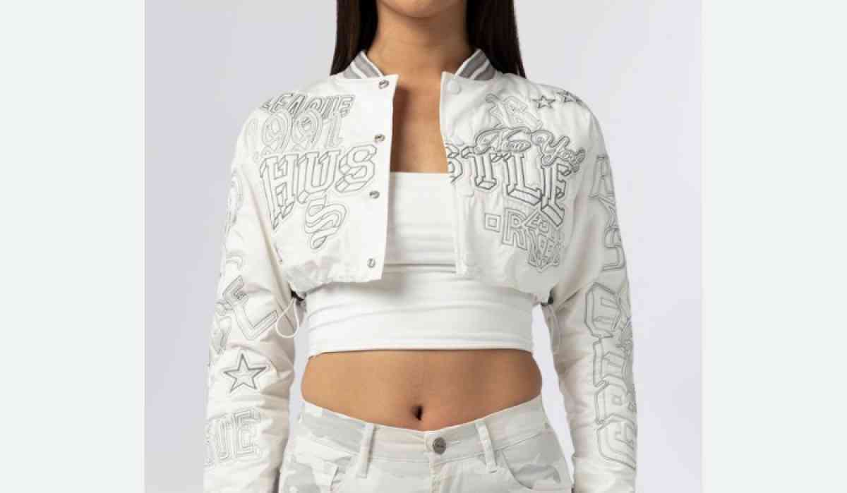 red hustle crop jacket