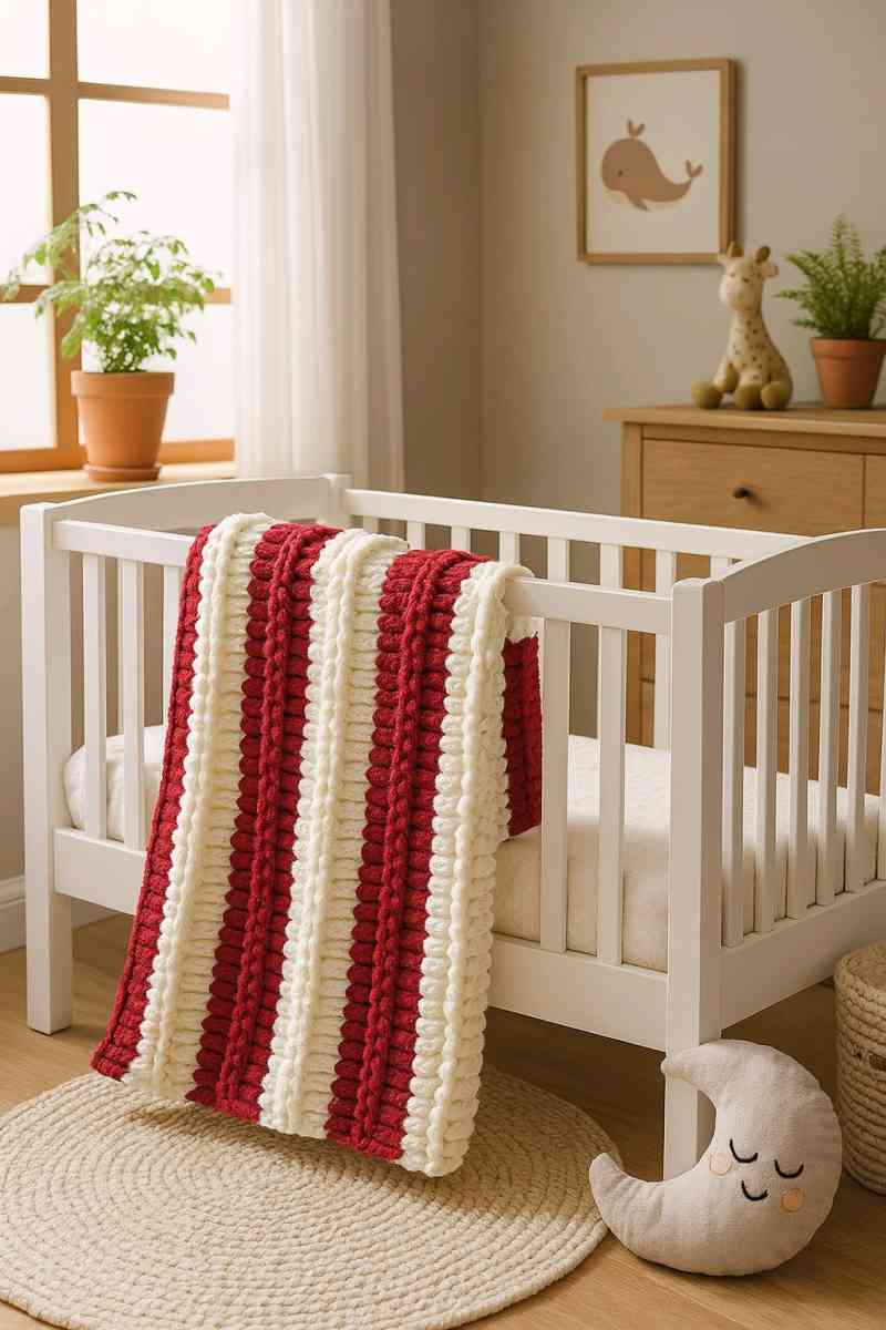 Candy Cane Cuddles Baby Blanket 32x35 - Salisbury, North Carolina - FleaMarketBay