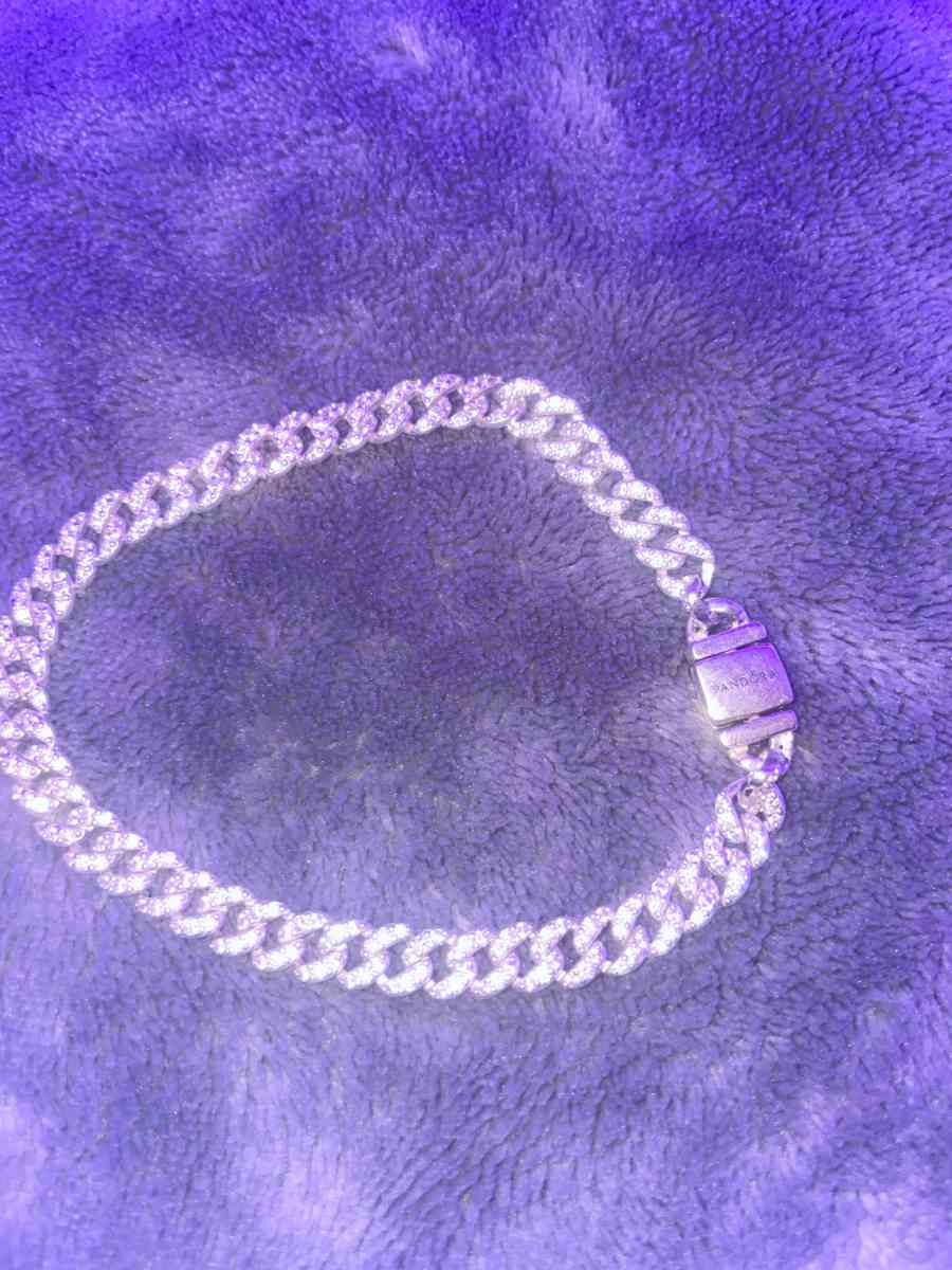 Pav Cuban Chain Bracelet Sterling silver