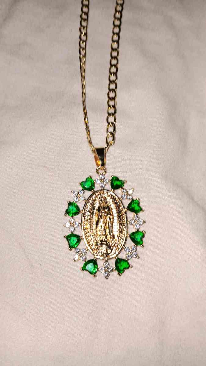 Laminated Gold Virgin Mary Necklace - Glendale, Arizona - FleaMarketBay