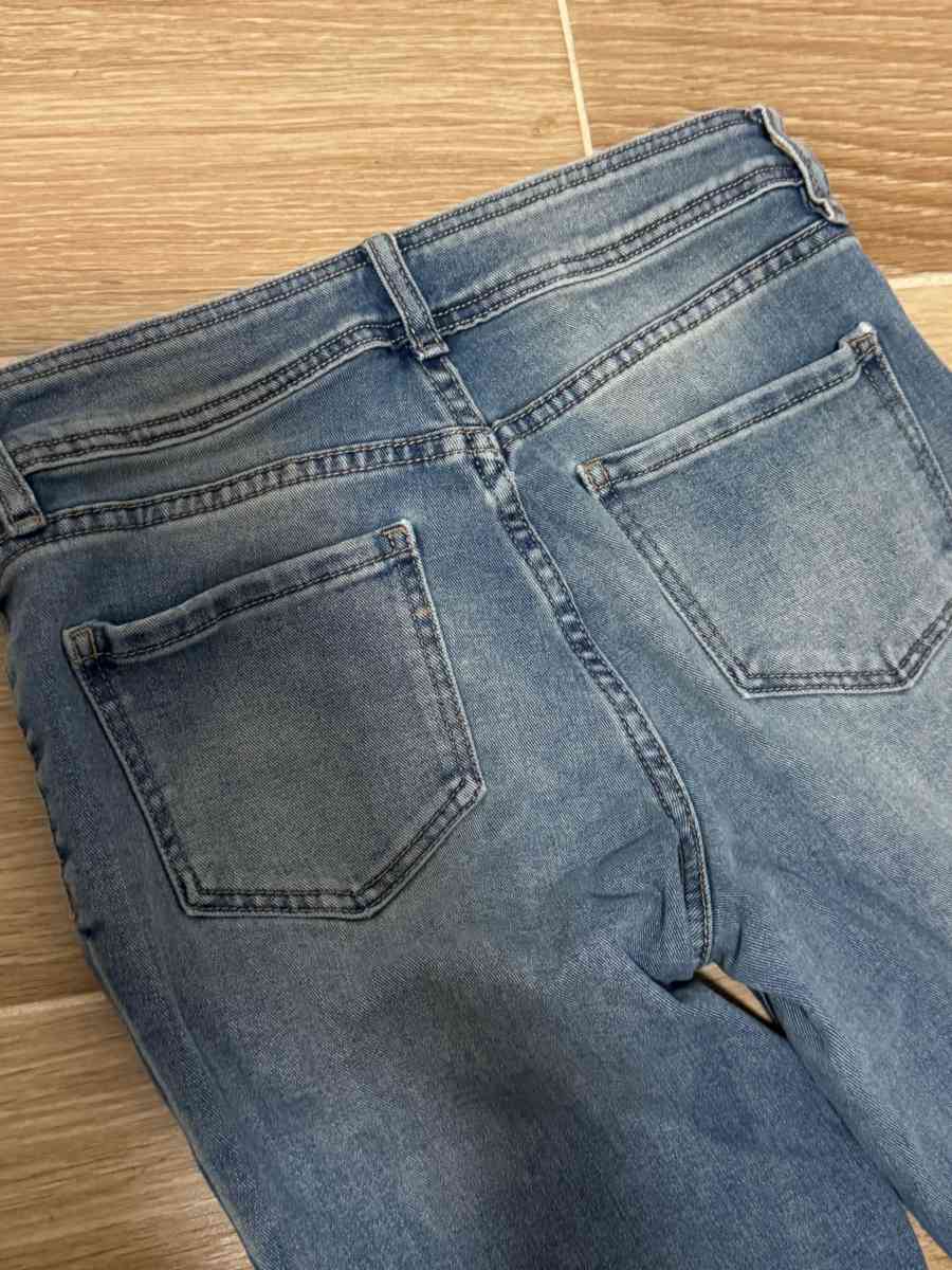 Womens High Rise Rewash Denim Flare Jeans