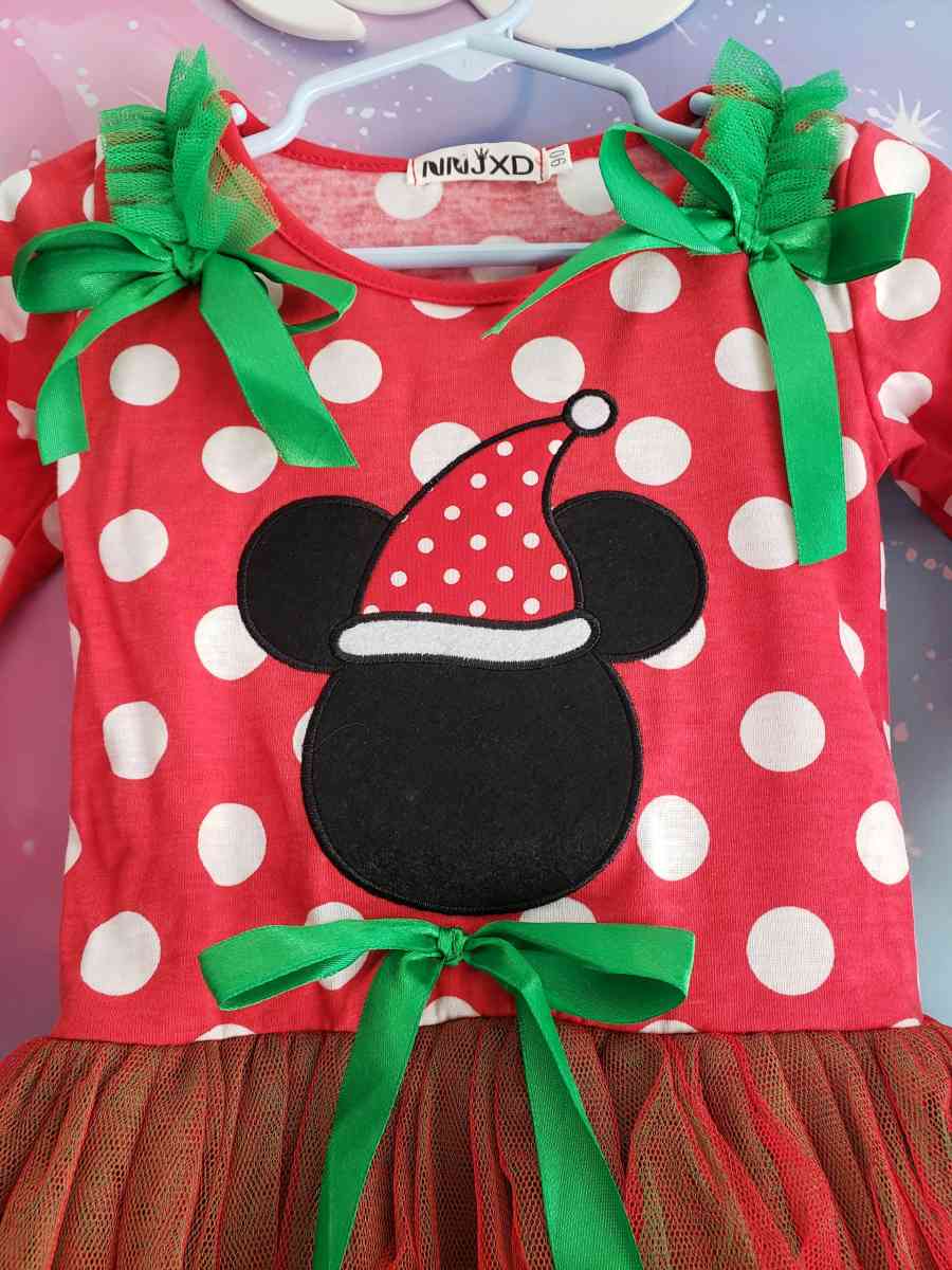 Santa Mickey Mouse Girls Christmas Dress