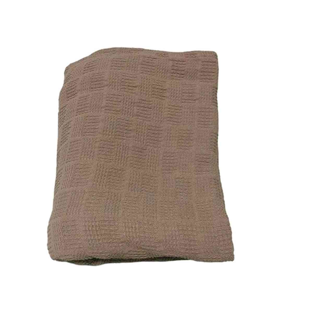 Cotton Knitted Blanket Size Queen Throw Comfortable checkere