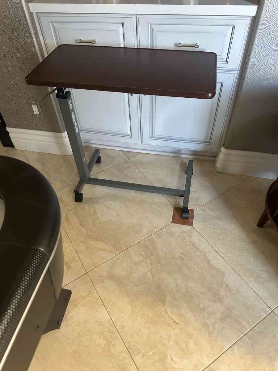 Vaunn Medical Adjustable Overbed Bedside Table With Wheels H - Garden Grove, California - FleaMarketBay