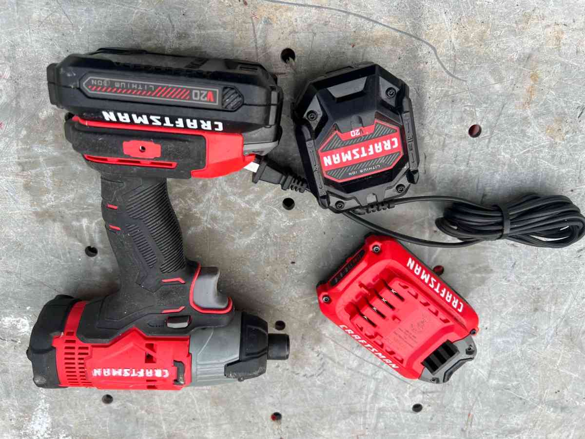 20v craftsman impact driver with 2 batteries and charger