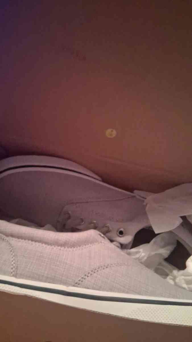 mens Sperry top sider boat shoes grey and black new in box