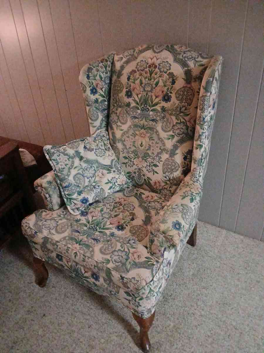 Queen Anne Floral Chair